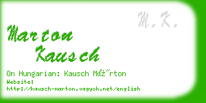 marton kausch business card